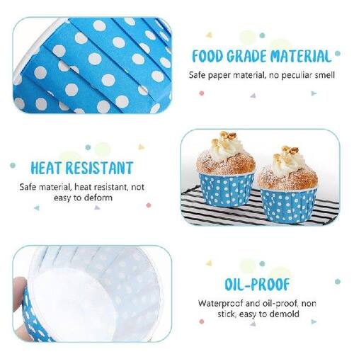 新品100pcs Paper Cupcake Liners Heat RIesistant Cupcake Wrap