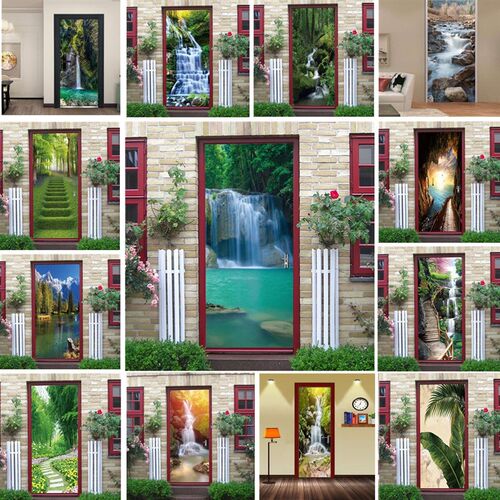 极速Natural Scenery Door Wallpaper Home Decor Self adhe.sive