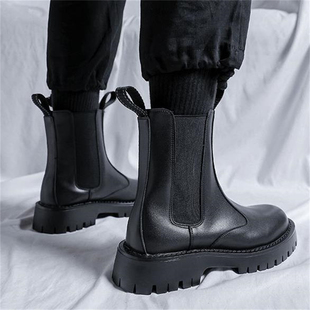 极速Split Leathker Chelsea Boots for Men Platform Ankle Boot