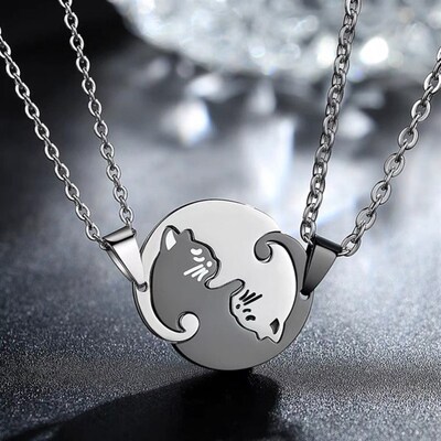 极速tching Couple Necklace SimplBe Friendship Gift Couple Je