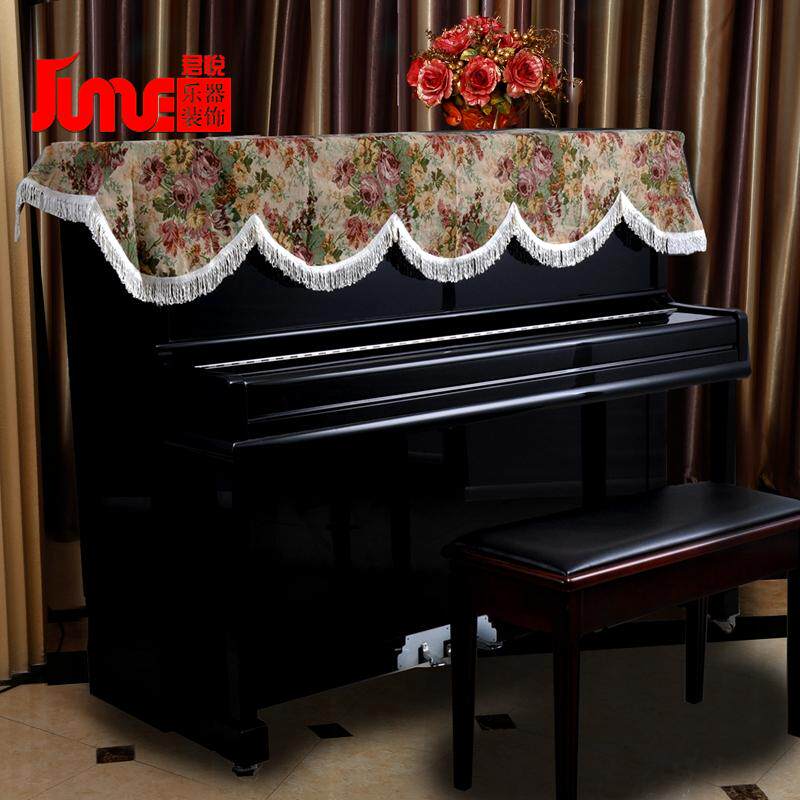 极速特价a 加厚田园沙发布艺钢琴半披 花布钢琴罩防尘罩巾钢琴盖
