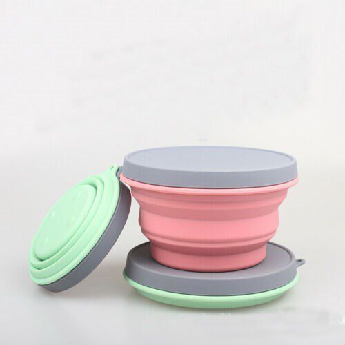 新品Collapsiblej Silicone Bowl & Lid 500ML Foldable Camping