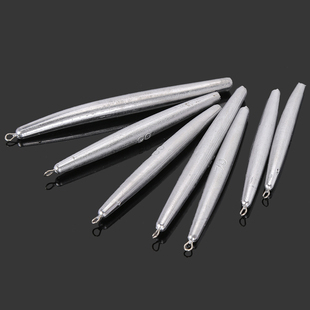 极速五斤装不锈钢l环锚鱼专用铅坠长条形圆柱型防挂底铅坠带环铅