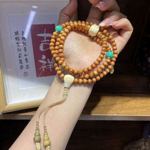 极速崖柏多圈手链 搭配象牙果 根付三J通 绿檀葫芦 CF195