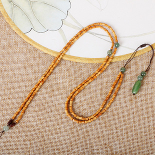 极速橄榄核小竹节项链吊坠配绳配链手机挂绳O玉器蜜蜡挂绳毛衣链