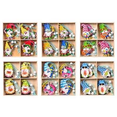 极速K92A Wooden Gnome Hanging Ornaments WoodePn Slices Summe