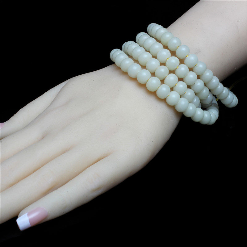 极速精选A+高密度苹果圆白菩提根原籽佛珠K念珠108颗手串男女情侣