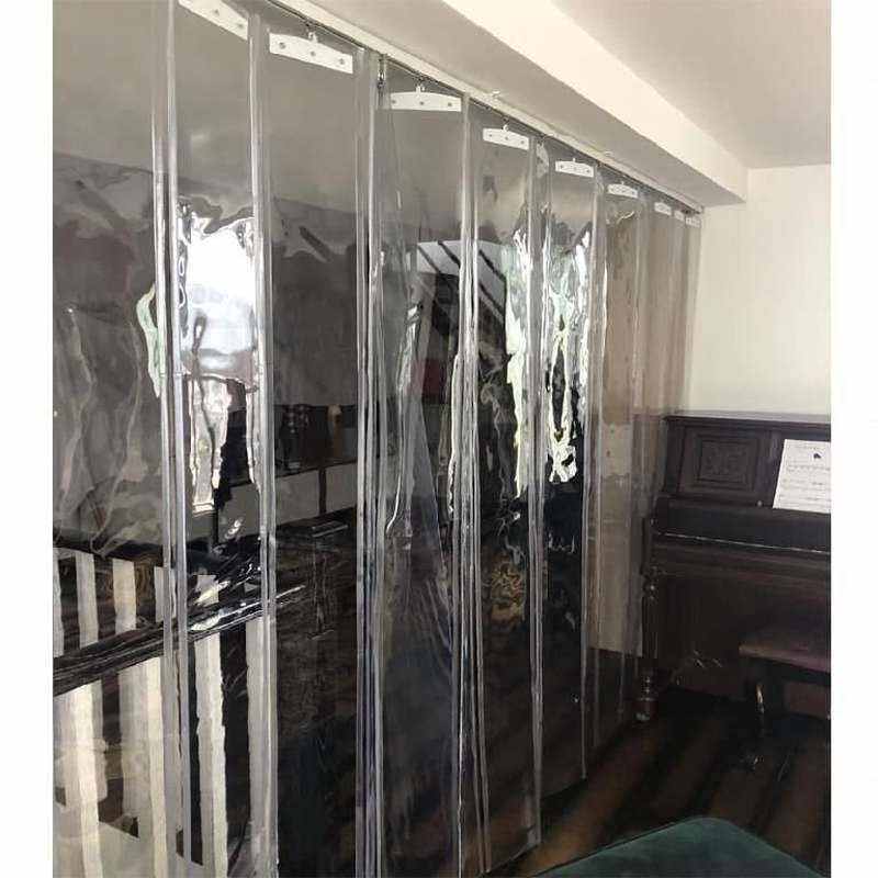 极速。透明帘子隔断帘放蚊子的门帘商店防水帘滑T动式滑道挡风洗