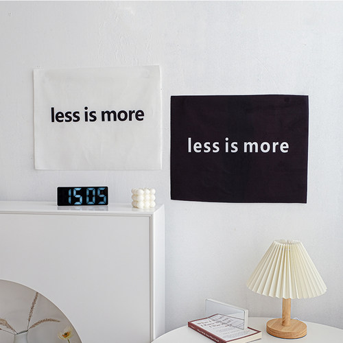 新品less is more 少即是多 极简生活方式 黑白北欧风挂X布ins背