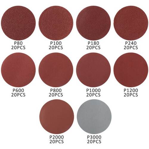 极速200pcs Sandpaper Assortment 80-2000 Grits SandiWng Disc