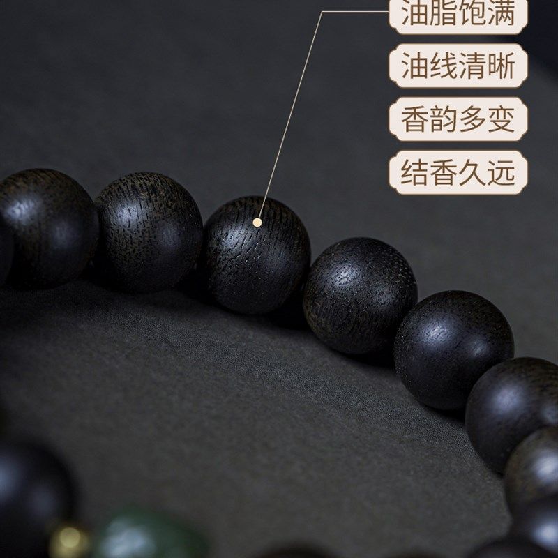 极速越南芽庄沉香12mm手串男天然全沉水白奇楠P沉香木本命佛珠转