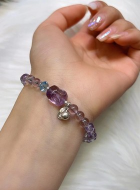 极速5mam+紫水晶兔子手链 银配件 LH202