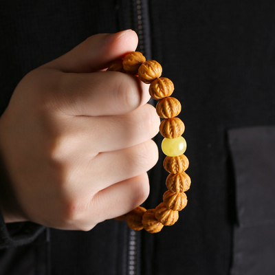 极速猴头京八棱手串正圆矮桩粗筋小核桃雕刻单圈T文玩男女士佛珠