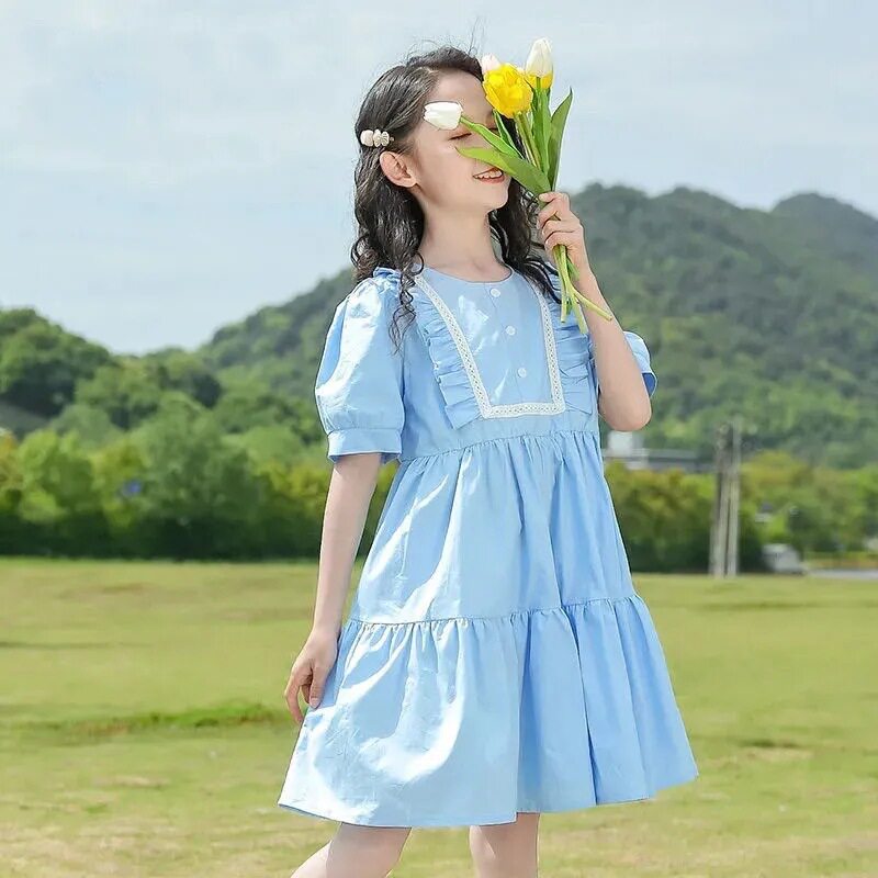 极速女童连衣裙夏装薄款2023新款E儿童洋气女孩公主裙大童夏季韩