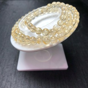 水晶饰品R礼物 女款 XL196 6mm 极速天然黄阿赛手链三圈