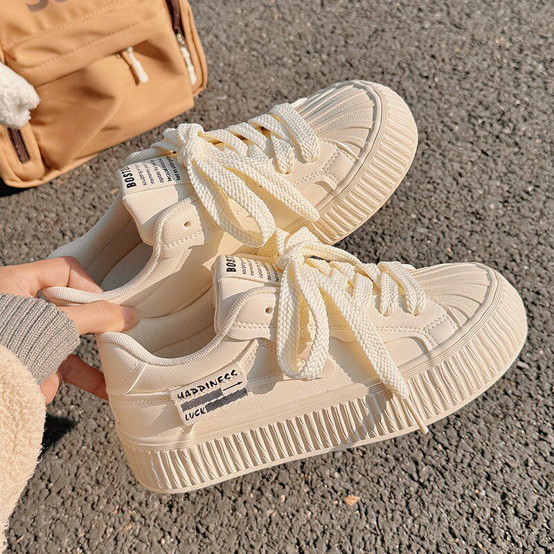 极速小白鞋女鞋新款2026春秋爆款贝壳头鞋子ins潮W百搭小众配裙子