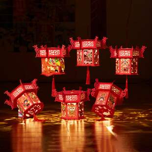 新品New years double-layer projection horse lanternX handma