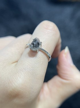 极速天然闪灵钻戒指 白铜镀银y活口 戒托裸石全部随机 Y1638