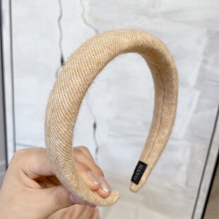 百搭外出发卡头 高头颅发L箍女款 新品 针织毛线头箍宽边适合圆脸