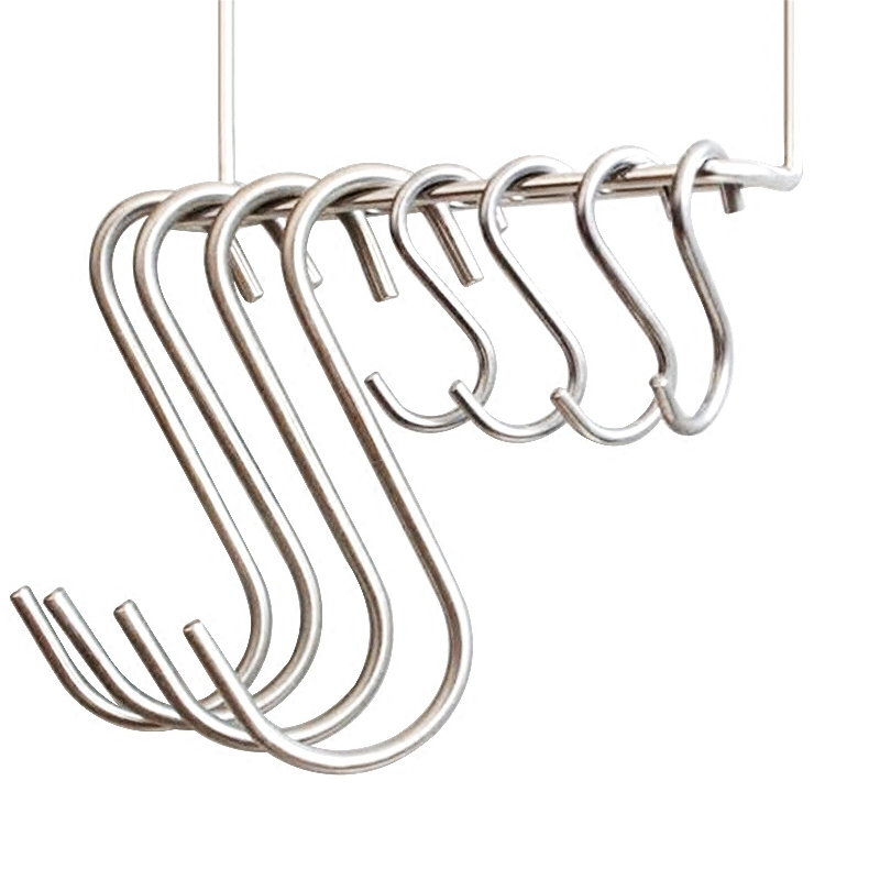 极速不锈钢挂钩单个活动s钩w菜板五金加粗货架铁锅实用s型挂勾腊