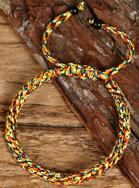 极速手作编织本命年m红绳圆满玉米结手绳五彩绳五彩线男女情侣手