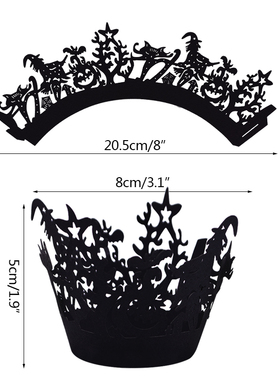 极速12pcs eHalloween Cupcake Wrapper Baking Cup Hollow Out P