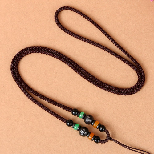 极速手工c编织项链绳子油青翡翠吊坠挂绳男女款挂脖和田玉佩挂件