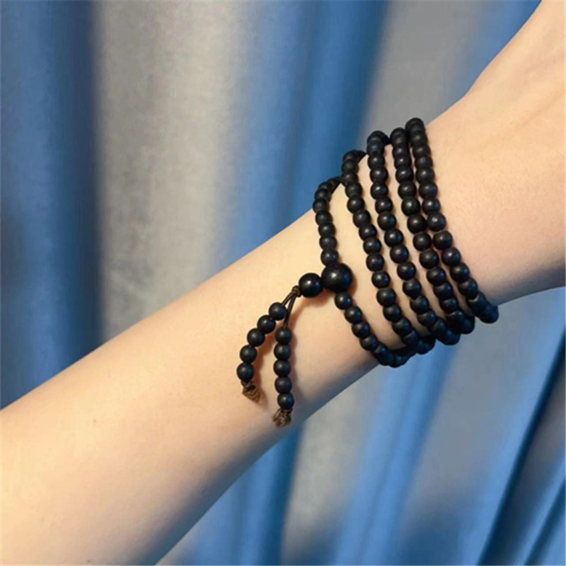 极速印尼沉香4mm多圈佛珠手链手串 TZY1120