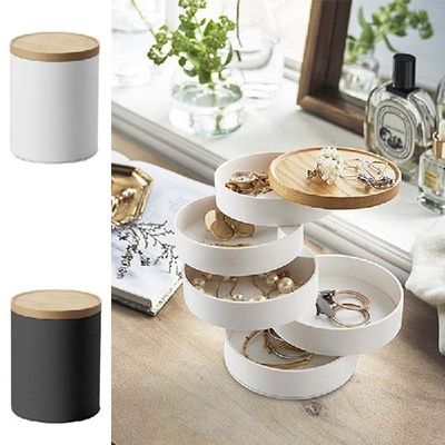 极速1Pc Nordic 5 Layers Plasxtic Rotatable Jewelry Box Earri