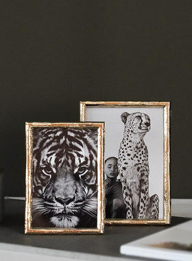 极速现代时尚简约锤纹质感金属相框 北欧inKs金色个性照片框6寸7