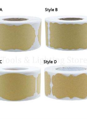 极速250pcs/roll DIY Blasnk Kraft Paper Adhesive Labels Handm
