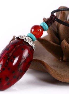 极速彩色千眼菩提子吊坠挂件原籽C鳄鱼果菩提项链毛衣链鸿运果男