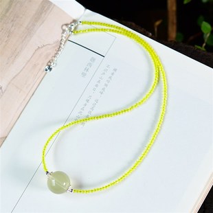 极速黄尖晶石搭配天然黄水晶锁骨链女款 K308