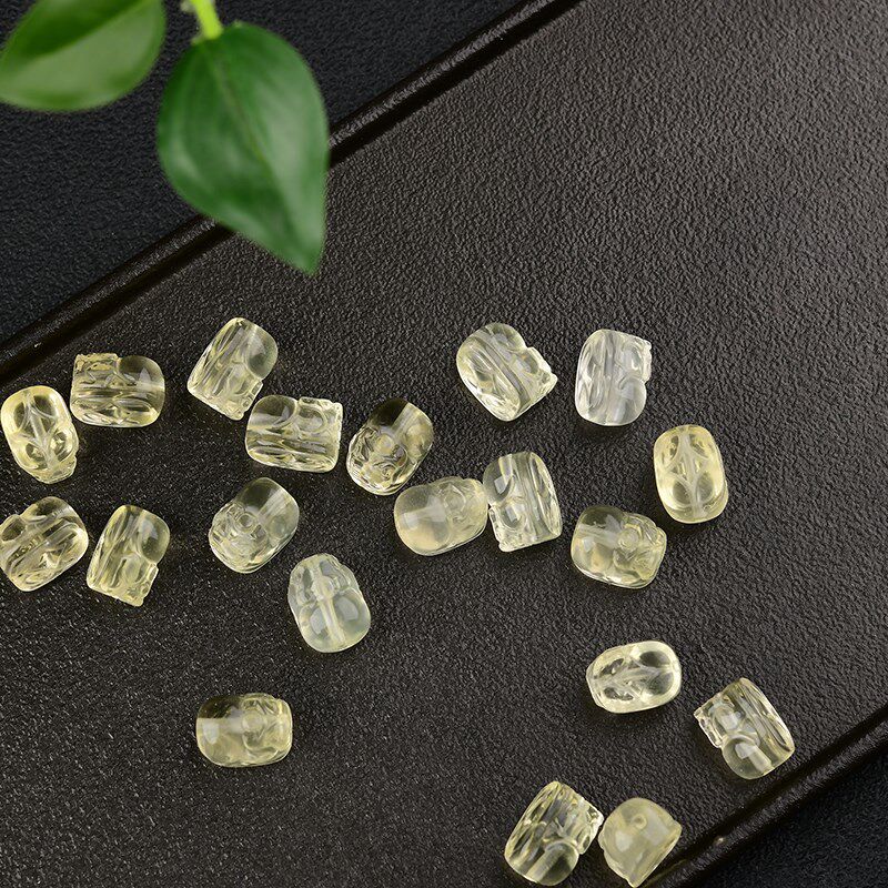 极速天然黄水晶貔貅通孔配件 DIY手串项链 X ZW191