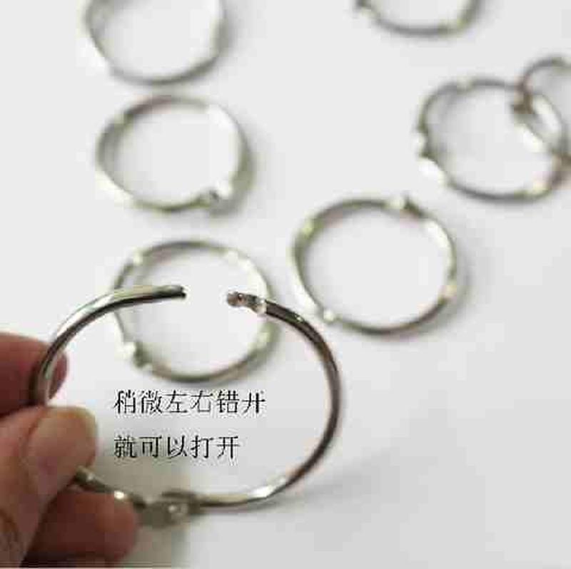 极速活页扣环f装订圈金属开口夹收纳活页本学生生字卡手帐本挂圈