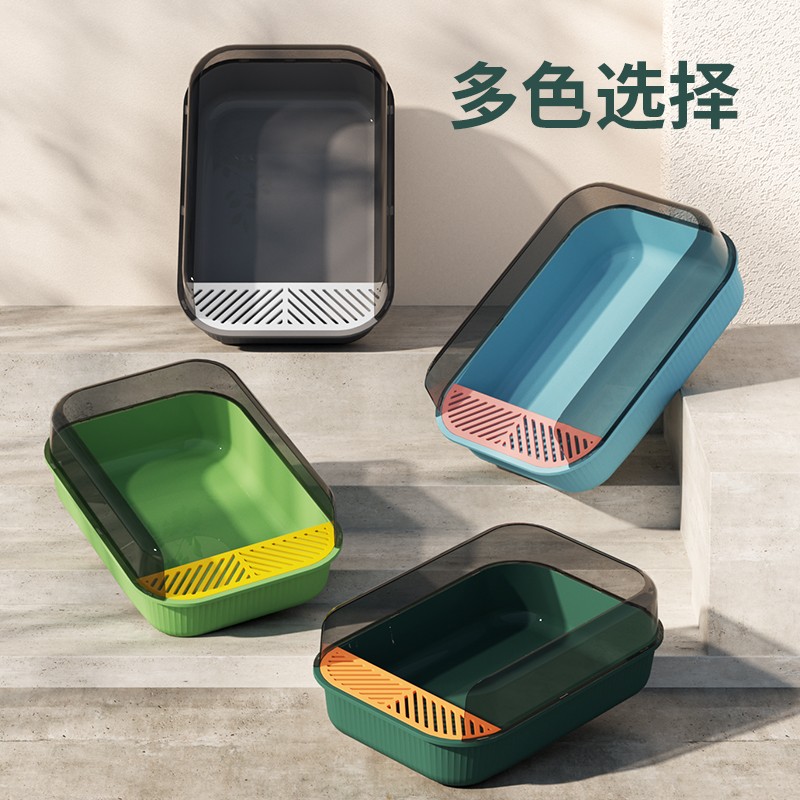 极速猫砂盆超大号防n外溅全半封闭式猫屎盆幼猫猫厕所猫咪用品猫