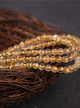 极速结缘特惠巴西天然金发晶手链三圈四圈 男R女款多圈佛珠手串