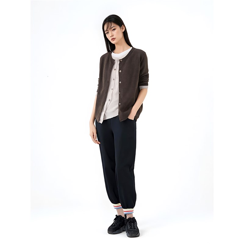 极速复古减d龄百搭拼色假两件针织衫女春季新款时尚通勤洋气单排