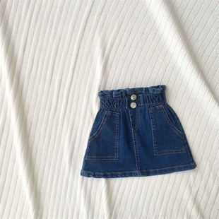 极速韩版婴儿女童包裙牛仔短w裙洋气裙子小童女宝宝半身裙春秋儿