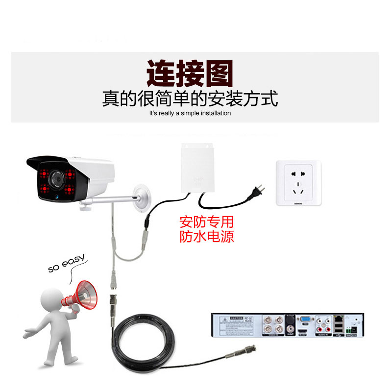 极速12V电源监控l电源适配器室外防水稳定摄像头12V2A开关电源
