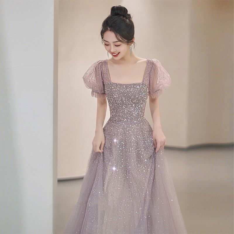 极速泡泡袖演出晚礼服艺考轻奢小众高端成L人礼蓬蓬裙气质伴娘服