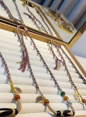 极速虎牙天珠锁骨链项链搭配牦牛骨 扎L基拉姆牌 TY1044