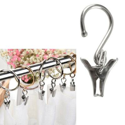 极速100/50 pcs Heavy Duty Satin Nickel CurtaiPn Clips w/Hook