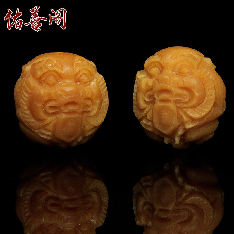 极速原籽雕刻风化菩提根DIY配件貔貅圆珠散珠背云木T玩佛珠手串DI