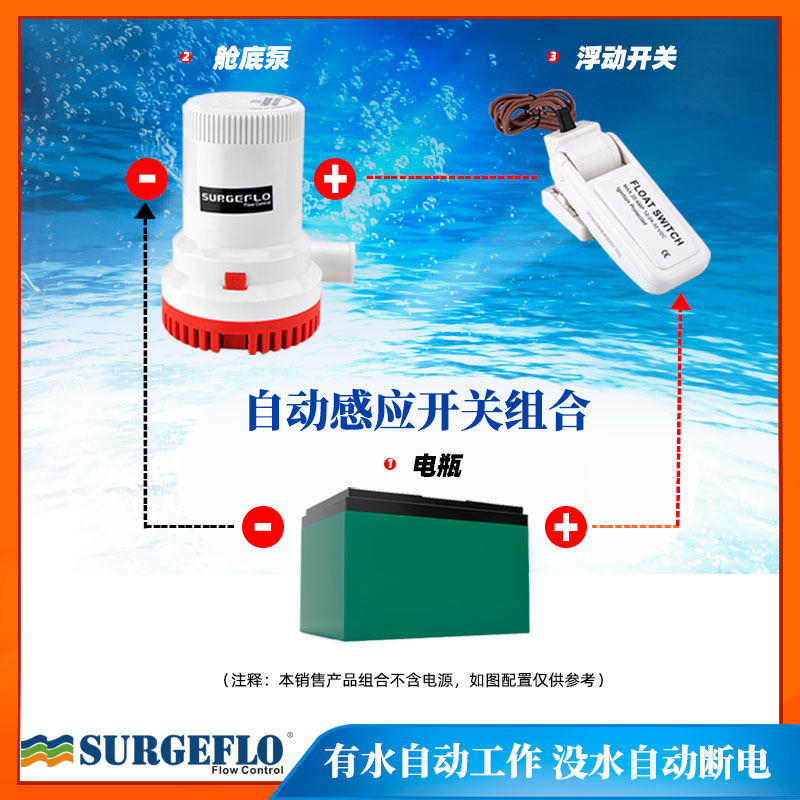 极速新品新品船用舱g底泵1k2V/24V直流抽水O泵全自动大流量潜水泵