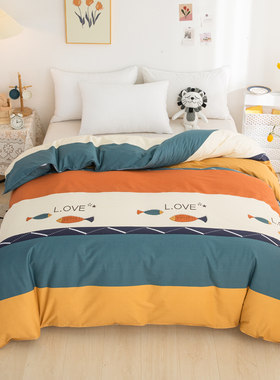 极速全棉被套单件100纯棉斜纹儿童单人被罩150x20P0双人200x230学