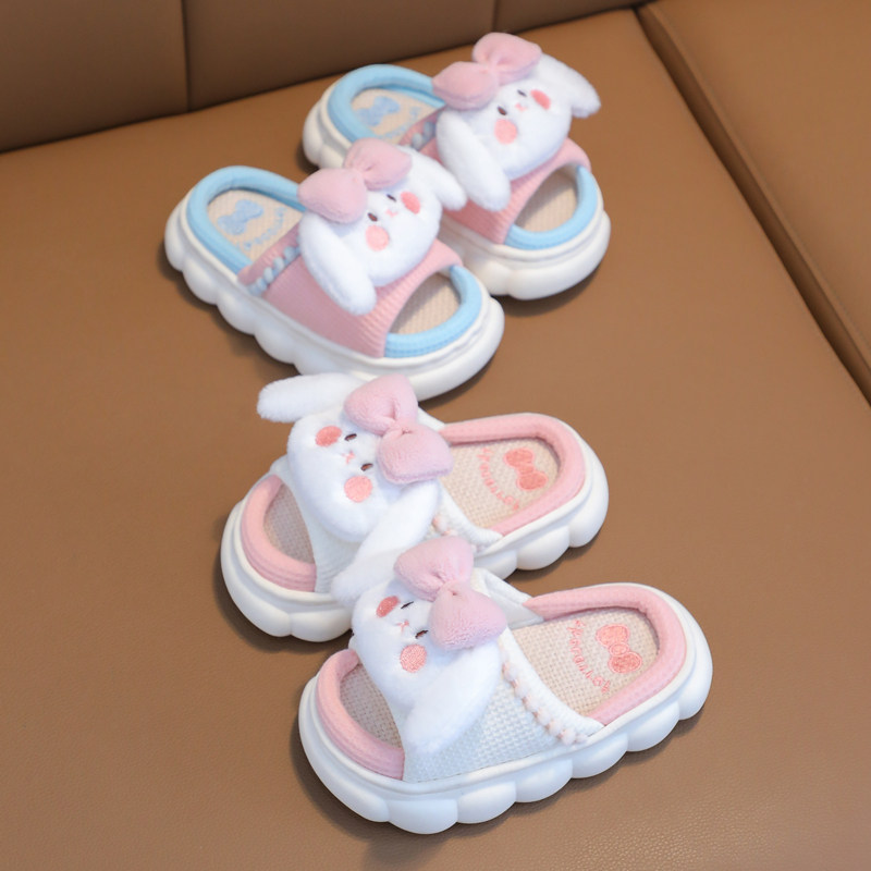 极速儿童拖鞋春秋四季p女宝宝t卡通兔子家居室内防滑地板鞋女童亚