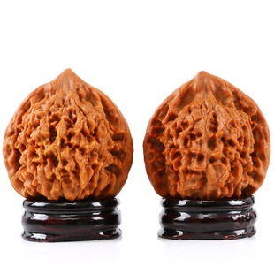 极速文玩核桃把玩涞水麻核桃王勇官帽H麒麟纹狮子头手玩核桃四座