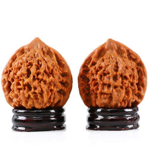 极速文玩核桃把玩涞水麻核桃王勇官帽H麒麟纹狮子头手玩核桃四座