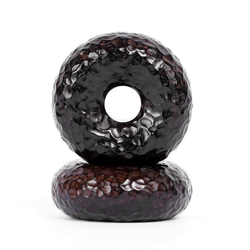 极速黑檀木平安h扣面包圈吊坠背云DIY金刚星月菩提佛珠手串配件配